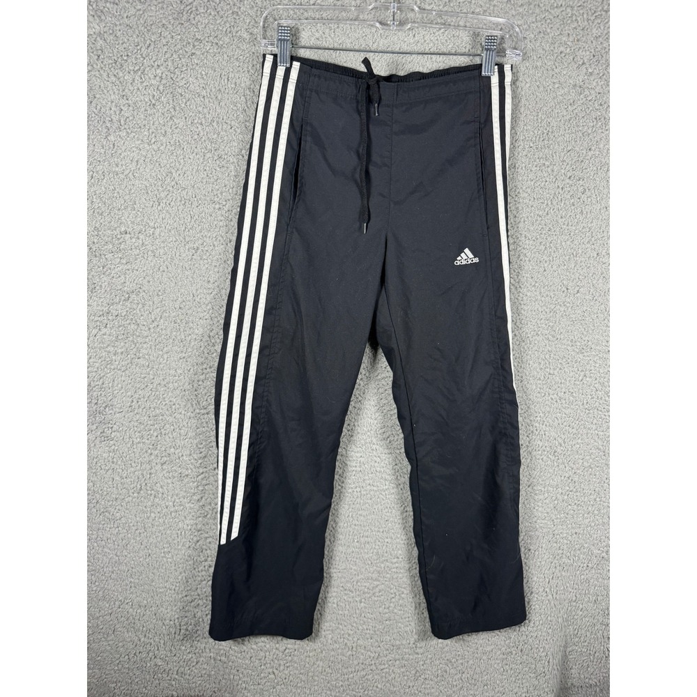 Adidas Mens Black White 3 Stripe Track Pants Vintage 2005 AWV002 Small